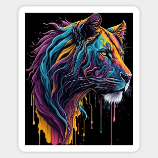 Splash Art of a Lioness Sticker